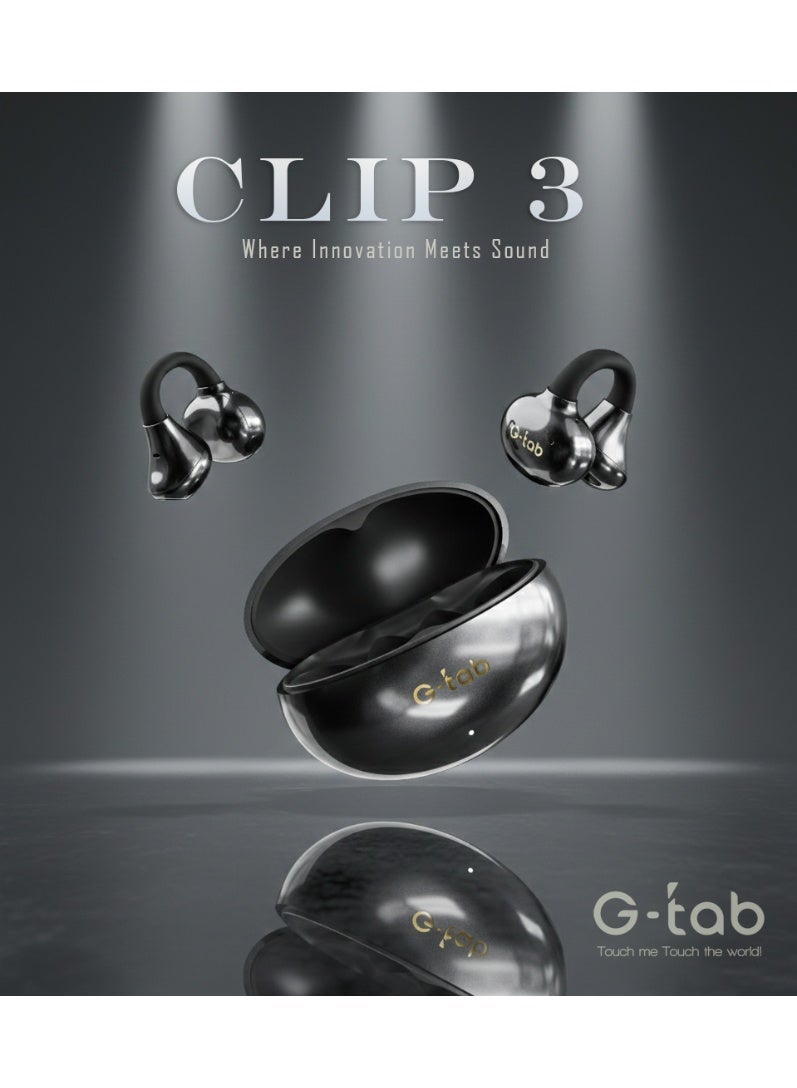 G-Tab CLIP3 Bluetooth Earbuds, Wireless Earphones, Open-Ear Clip TWS Earbuds with C-Bridge Design, ENC Noise Cancelling Mic, Touch Control, Long Battery Life, Type-C Charging, Compatible with iPhone & Android - Image 5